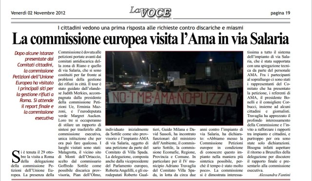 La commissione europea visita l’Ama in via Salaria