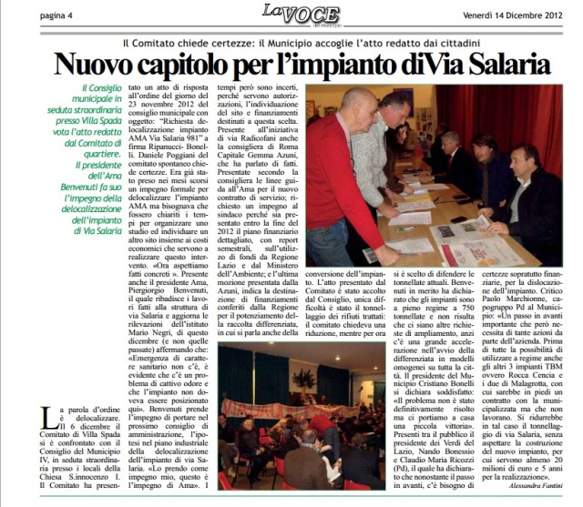 Nuovo capitolo per l’impianto di Via Salaria.