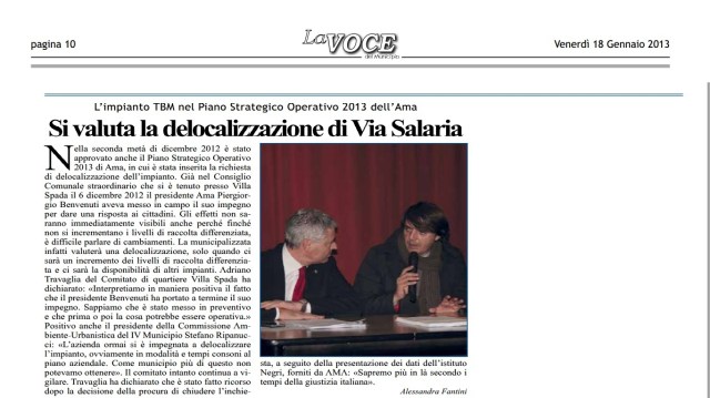 Si valuta la delocalizzazione di Via Salaria